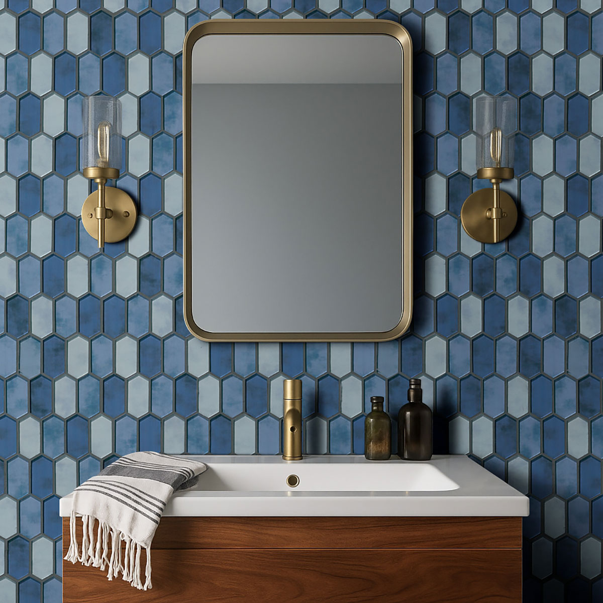 MSI Boathouse Blue Picket Glass mosaic (SMOT-GLSPK-BOATBLU8MM) – MSI room scene (bathroom)