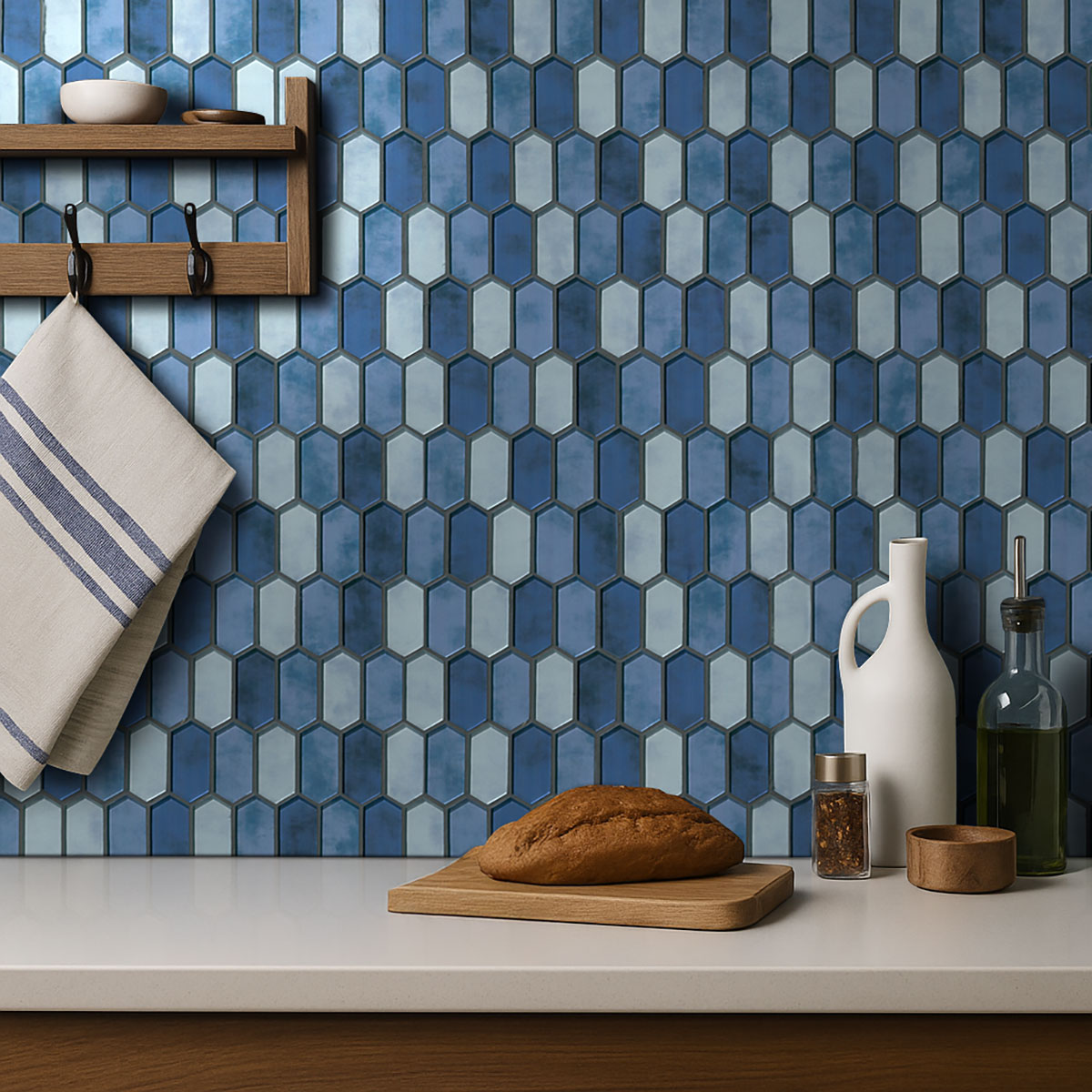 MSI Boathouse Blue Picket Glass mosaic (SMOT-GLSPK-BOATBLU8MM) – MSI room scene (kitchen)