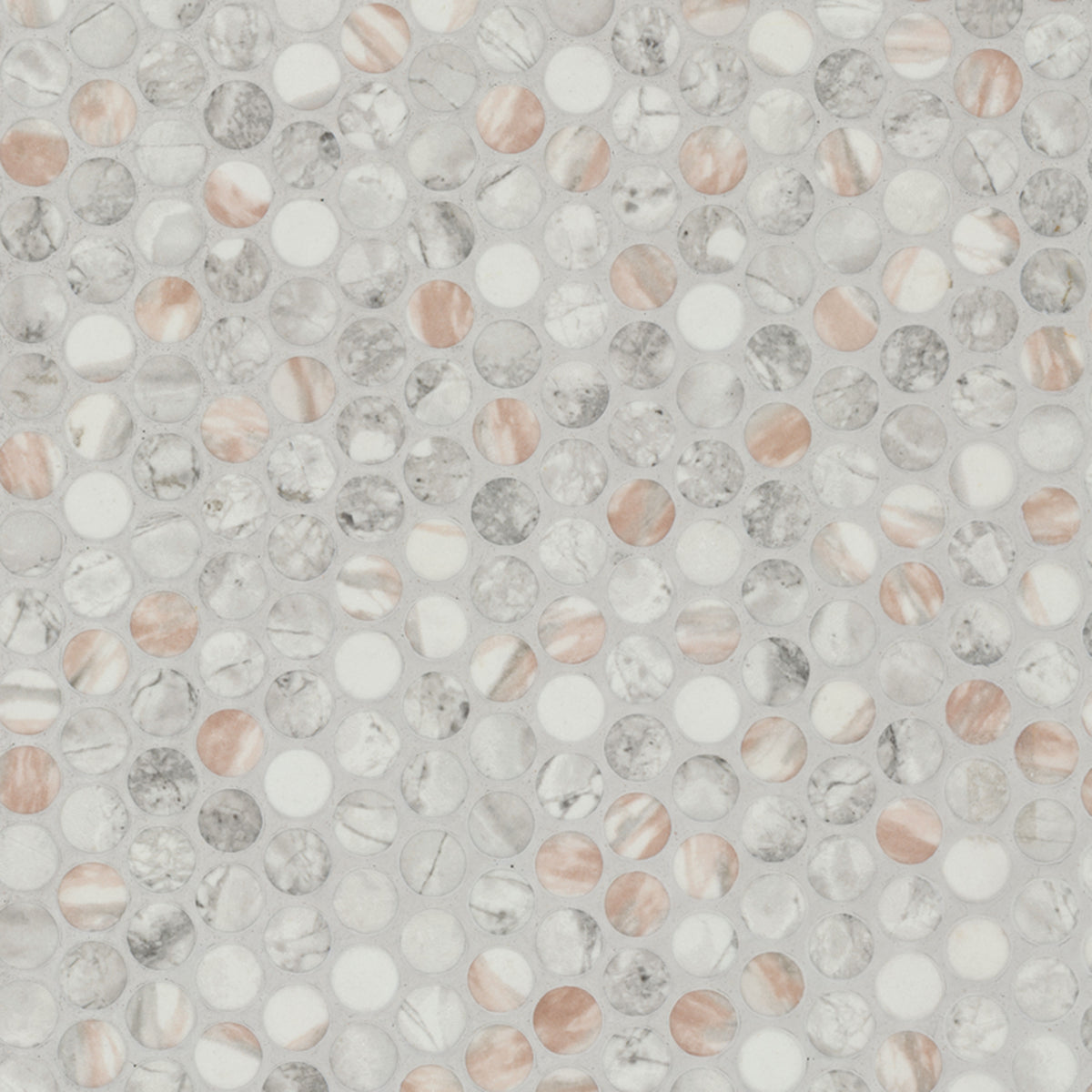 MSI Briar Rosa Pennyround Matte Glass mosaic (SMOT-GLS-PENRD-BRIROS6MM) – MSI product image