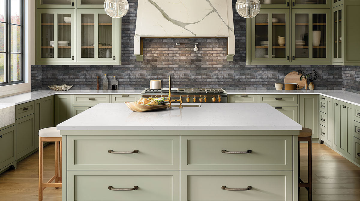 MSI Capella Charcoal Brick 2 x 10 Matte Porcelain tile (NCAPCHABRI2X10) – MSI room scene (kitchen)