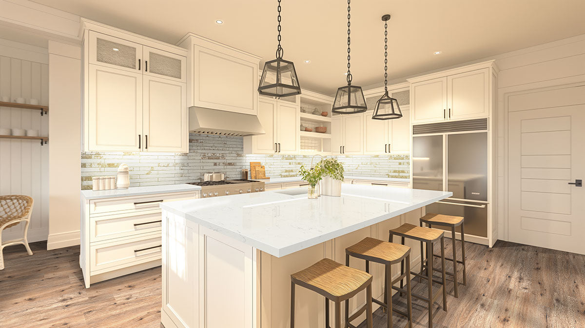 MSI Rustique White Brick 2 x 18 Matte Porcelain tile (NCAPRUSWHIBRI2X18) – MSI room scene (kitchen)