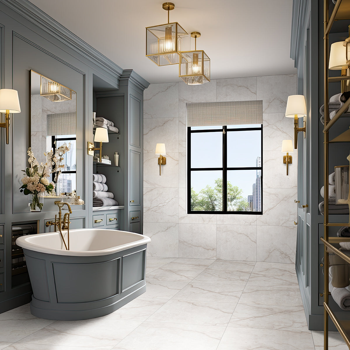 MSI Brighton Gold 12 x 24 Matte Porcelain tile (NBRIGOL1224) – MSI room scene