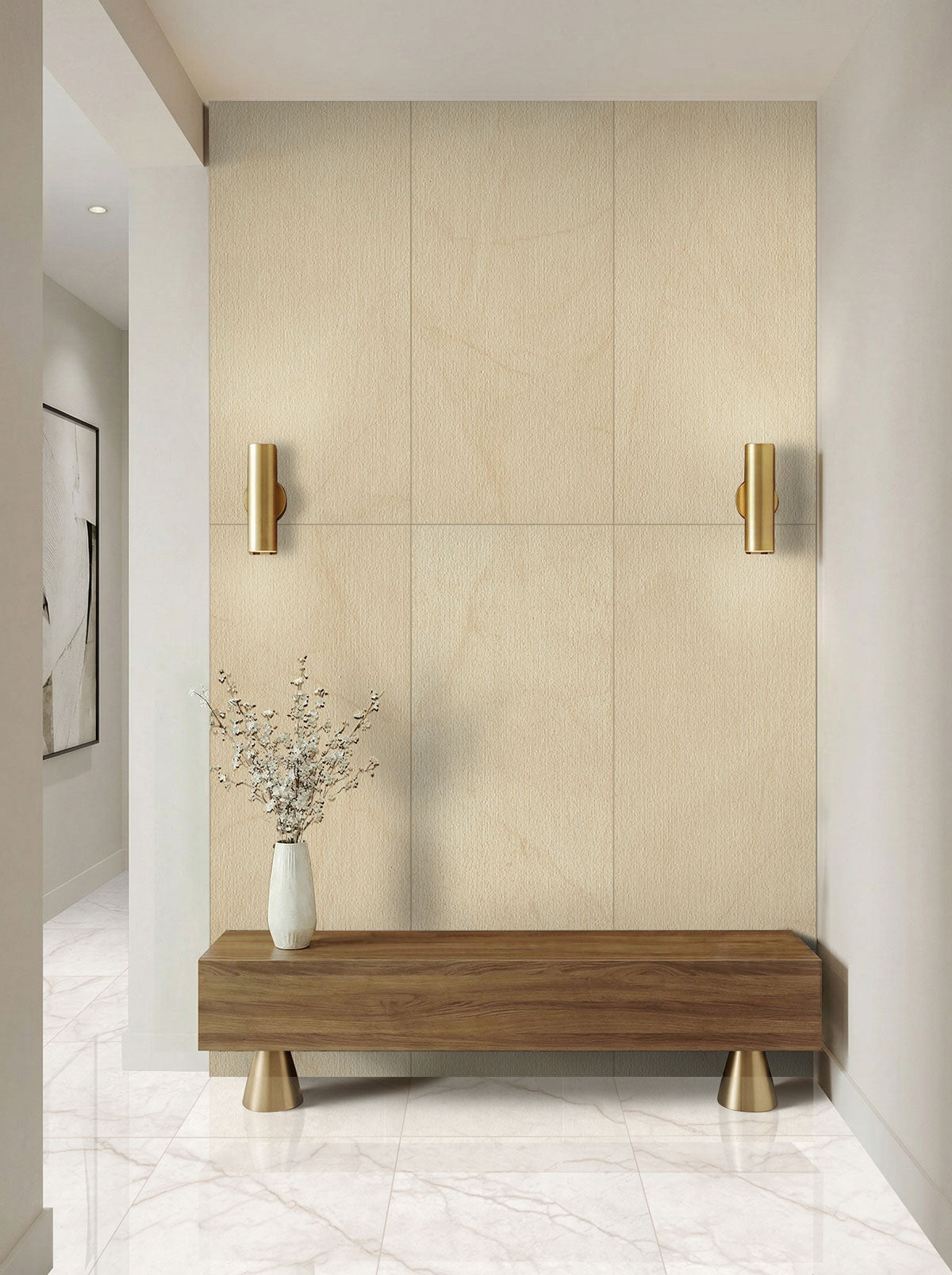 MSI Brighton Gold 12 x 24 Matte Porcelain tile (NBRIGOL1224) – MSI room scene (entryway)
