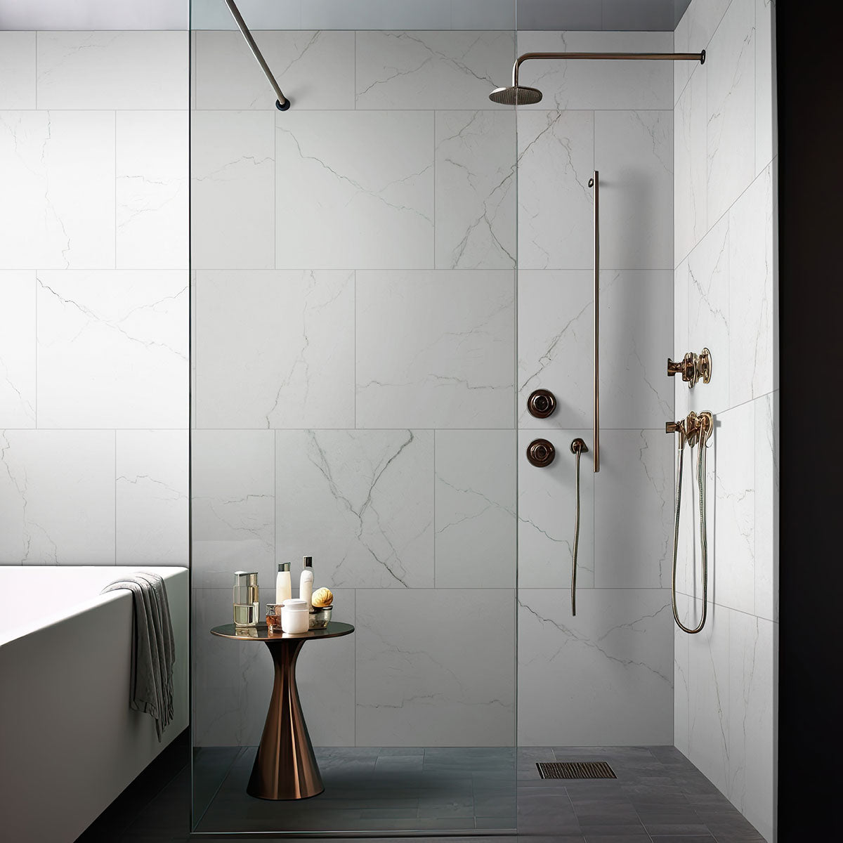 MSI Brighton Grey 12 x 24 Polished Porcelain tile (NBRIGRE1224P) – MSI room scene