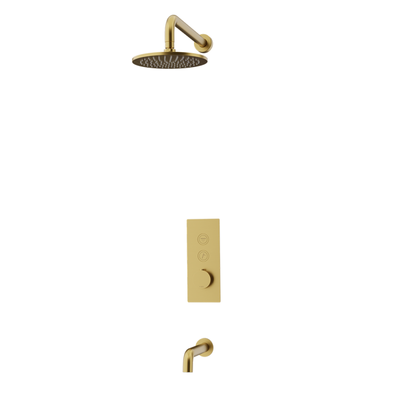 Rubi ON 1/2" Thermostatic Shower Set with 8" Shower Head and 16" Horizontal Arm RON2E01-13N