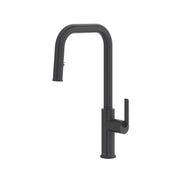 Riobel Authentica Pull-Down Kitchen Faucet with U-Spout - Black (AUSQ201BK)
