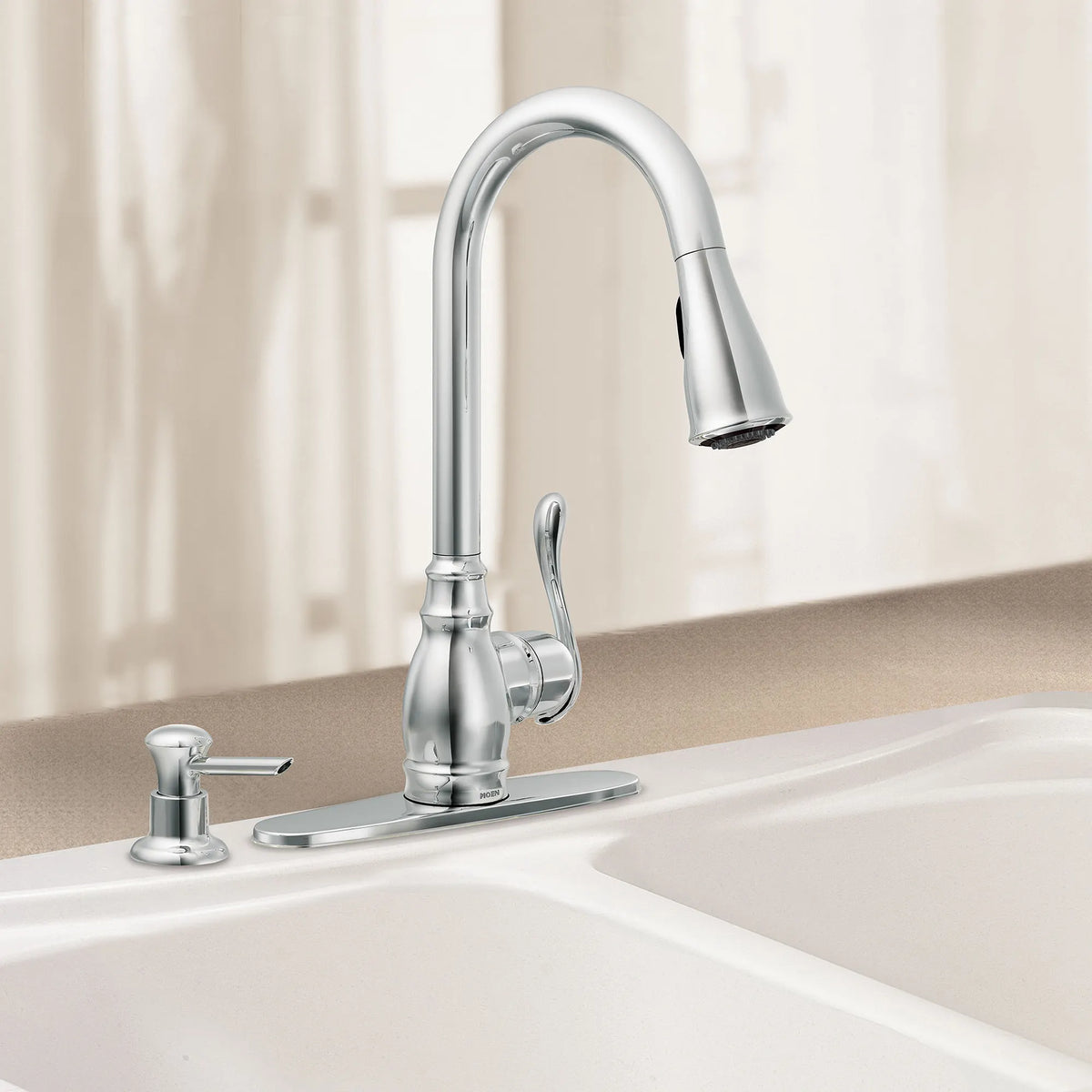 Moen Anabelle Single-Handle High-Arc Pulldown Kitchen Faucet CA87003 in Chrome (CA87003) - view 5