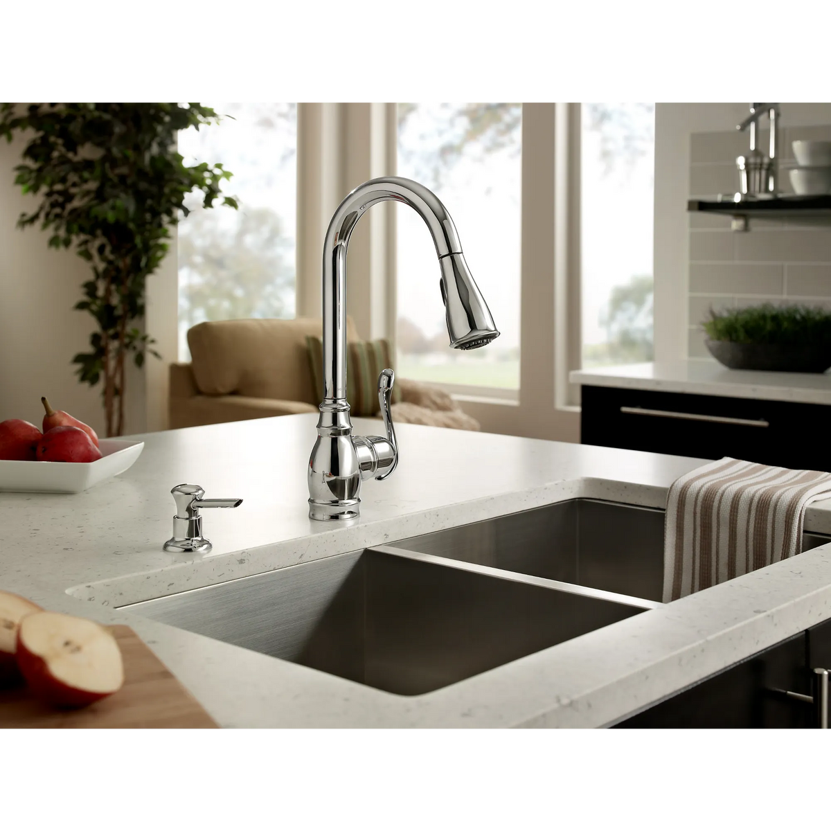 Moen Anabelle Single-Handle High-Arc Pulldown Kitchen Faucet CA87003 in Chrome (CA87003) - view 4
