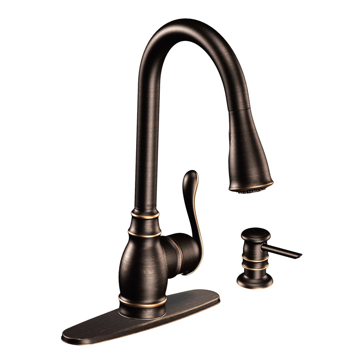 Moen Anabelle Single-Handle High-Arc Pulldown Kitchen Faucet CA87003 in Mediterranean Bronze (CA87003BRB)