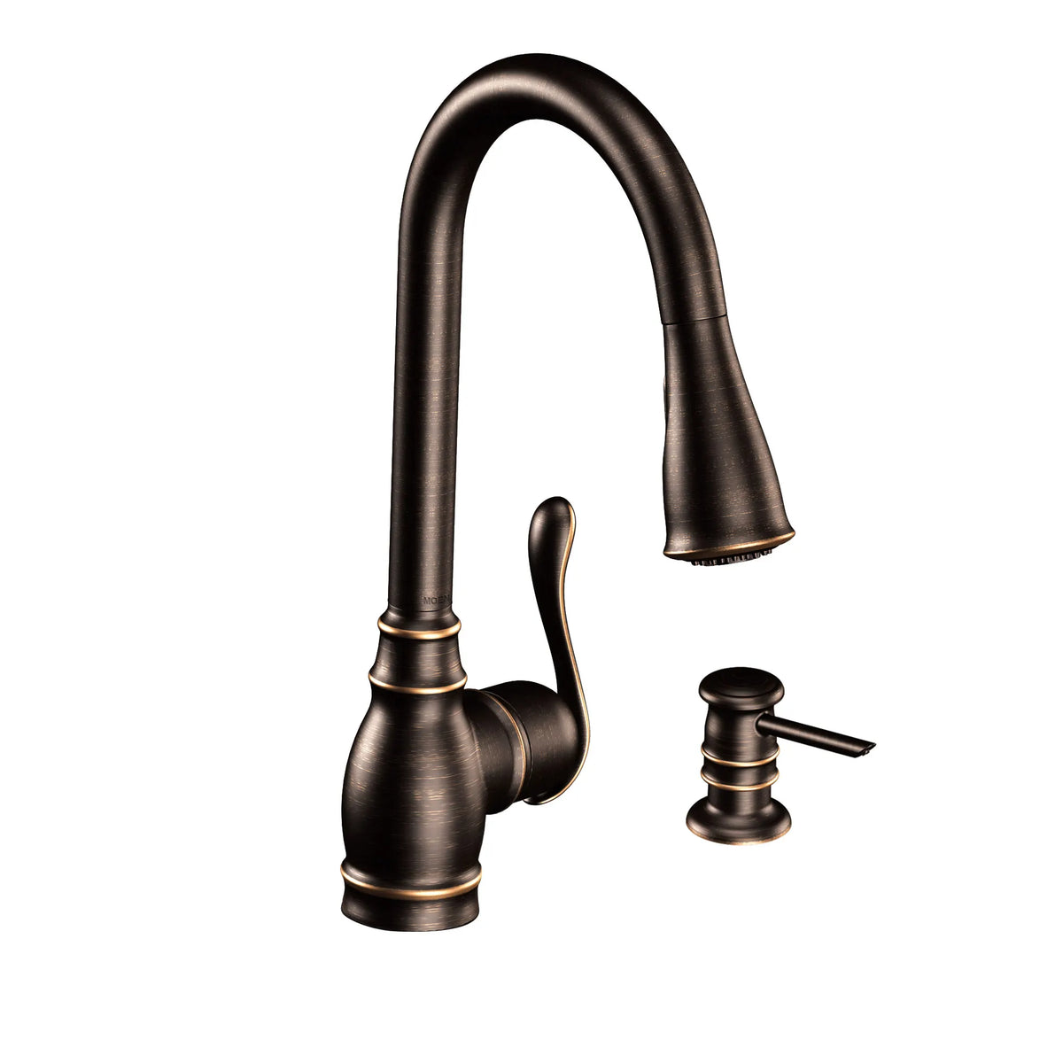 Moen Anabelle Single-Handle High-Arc Pulldown Kitchen Faucet CA87003 in Mediterranean Bronze (CA87003BRB) - view 2