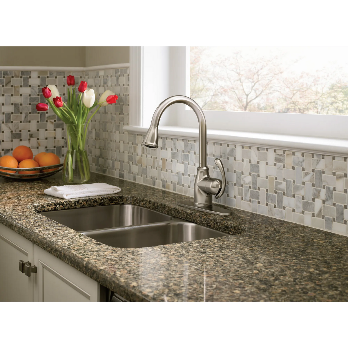Moen Terrace Single-Handle High-Arc Pulldown Kitchen Faucet CA87055 in Spot Resist Stainless (CA87055SRS) - view 2