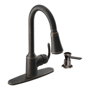 Moen Bayhill Single-Handle High-Arc Pulldown Kitchen Faucet CA87094 in Mediterranean Bronze (CA87094BRB)