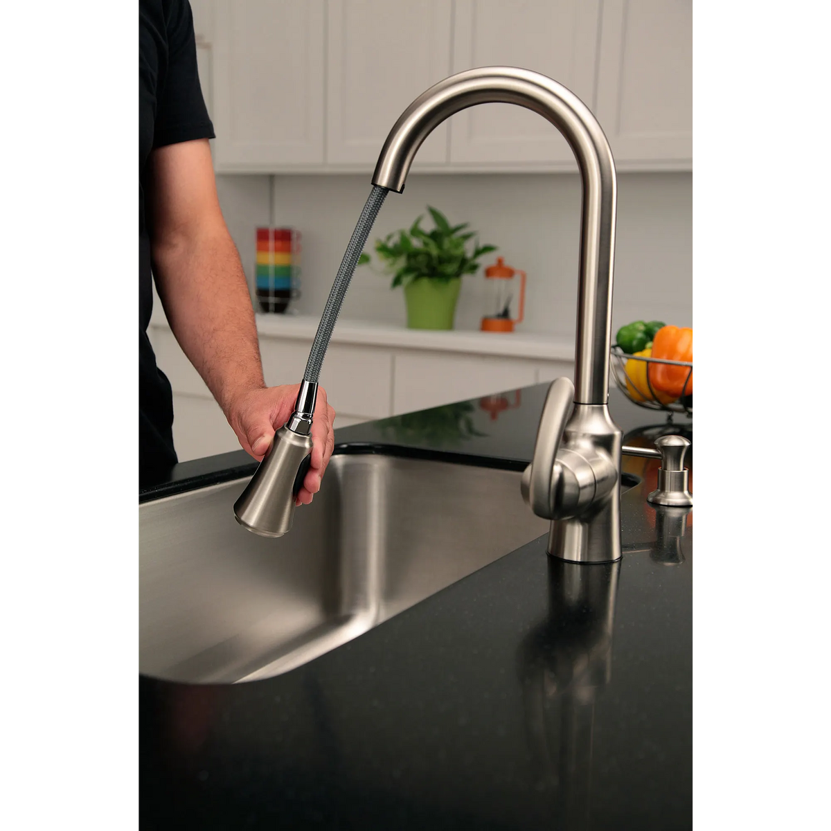 Moen Bayhill Single-Handle High-Arc Pulldown Kitchen Faucet CA87094 in Spot Resist Stainless (CA87094SRS) - view 5