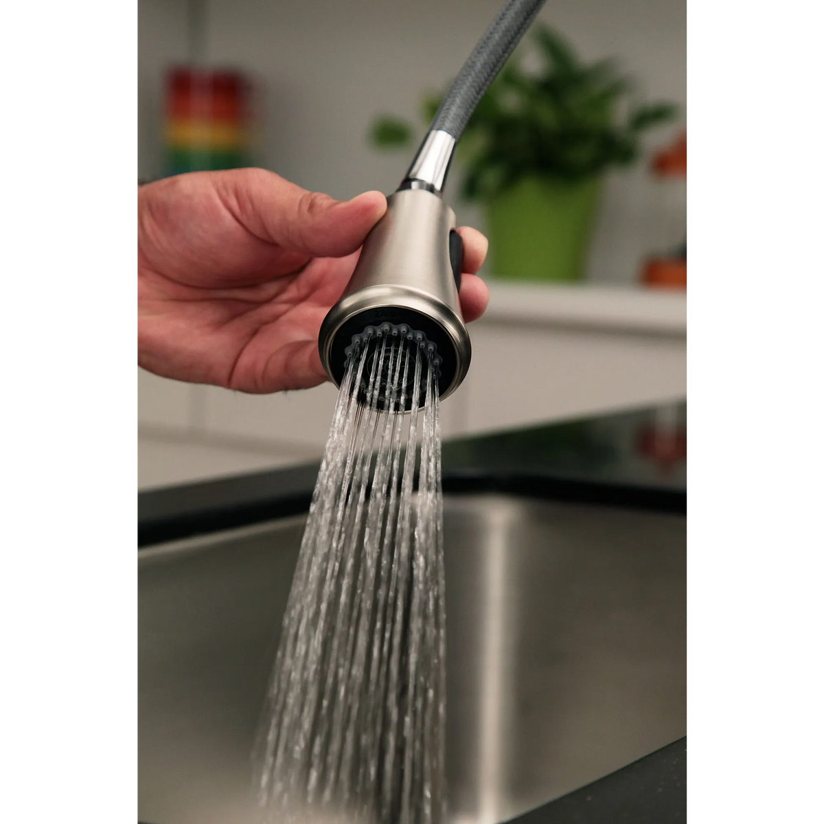 Moen Bayhill Single-Handle High-Arc Pulldown Kitchen Faucet CA87094 in Spot Resist Stainless (CA87094SRS) - view 6