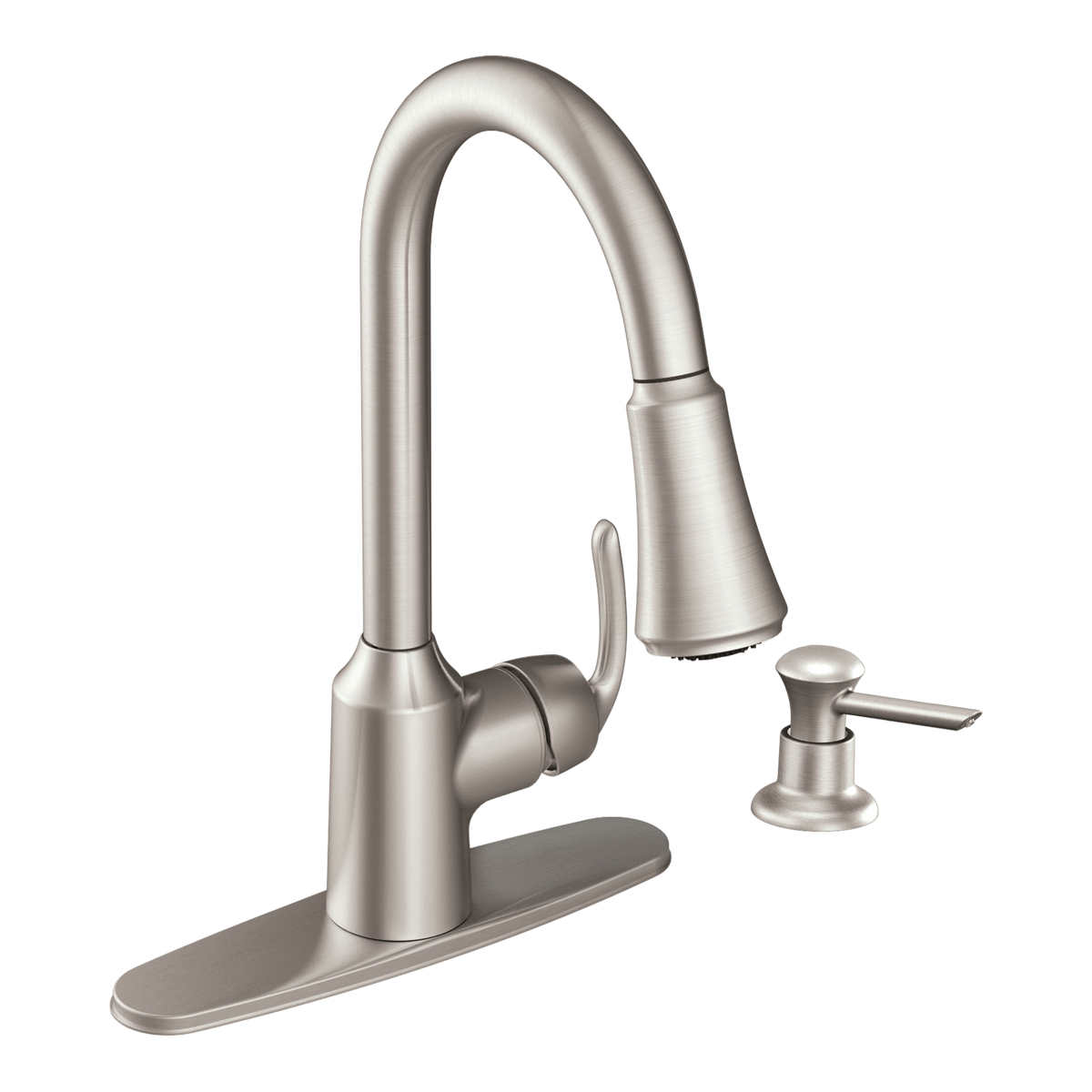 Moen Bayhill Single-Handle High-Arc Pulldown Kitchen Faucet CA87094 in Spot Resist Stainless (CA87094SRS)