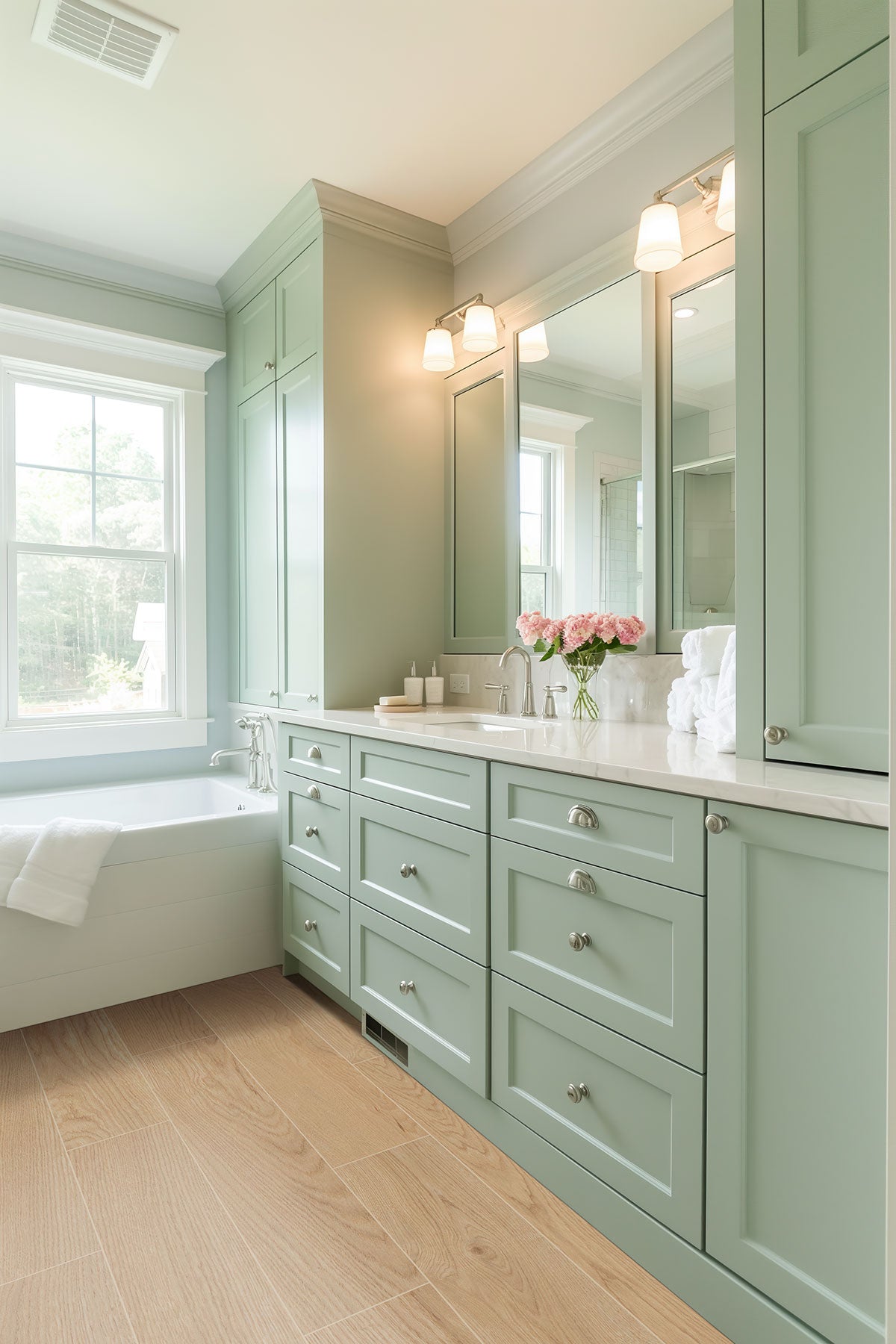 MSI Cabana Blonde 9 x 47 Matte Porcelain tile (NCABBLO9X47) – MSI room scene (bathroom)