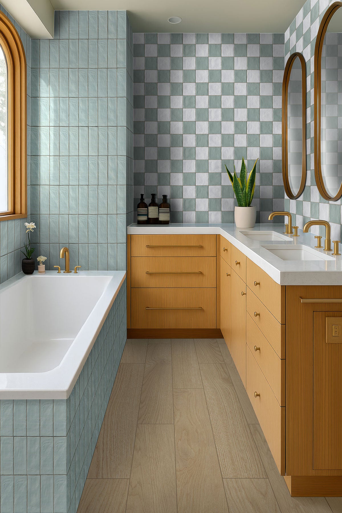 MSI Cabana Blonde 9 x 47 Matte Porcelain tile (NCABBLO9X47) – MSI room scene (bathroom)