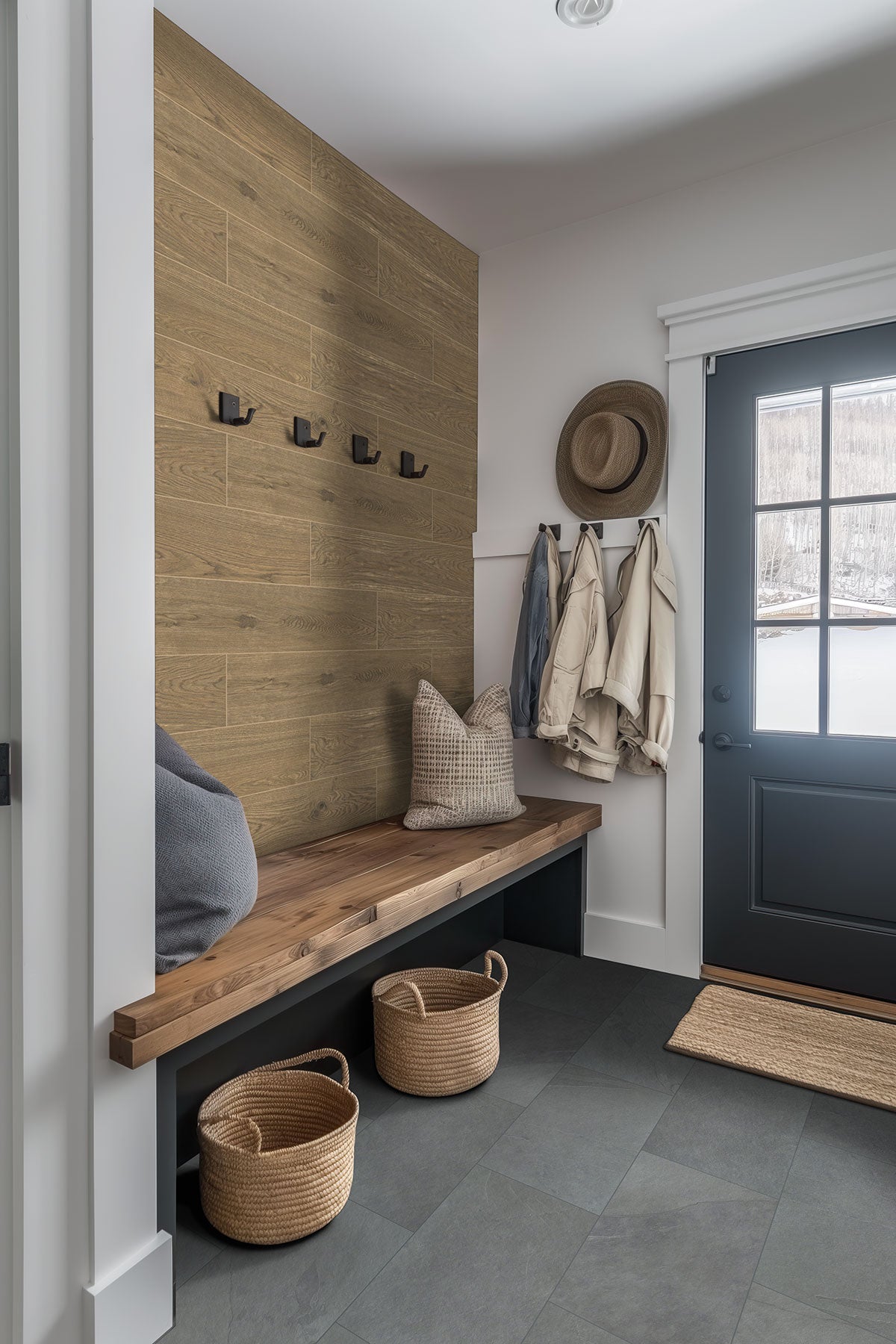 MSI Cabana Honey 9 x 47 Matte Porcelain tile (NCABHON9X47) – MSI room scene (entryway)