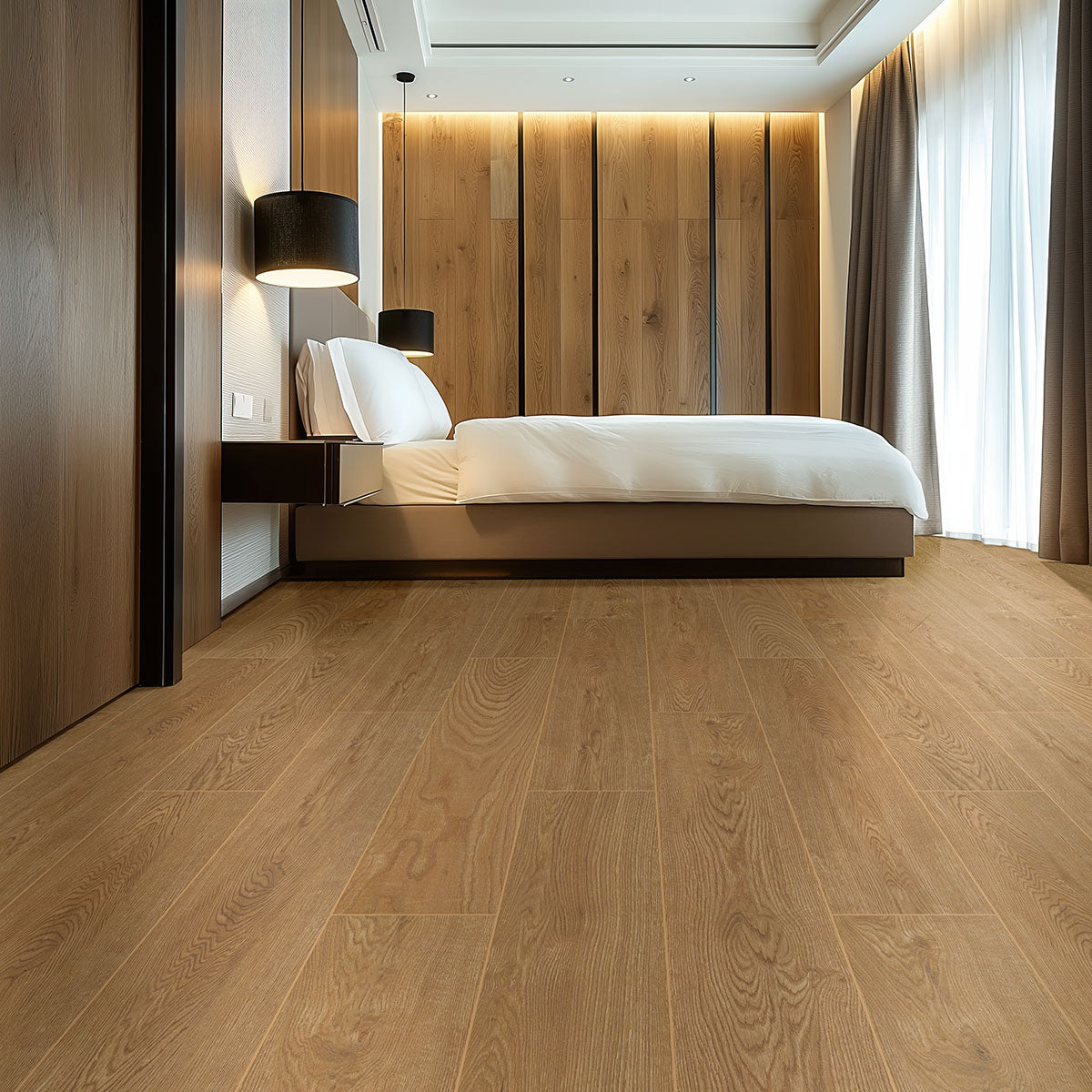 MSI Cabana Tawny 9 x 47 Matte Porcelain tile (NCABTAW9X47) – MSI room scene (bedroom)
