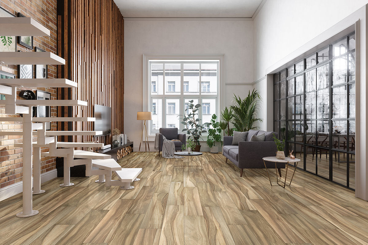 MSI Aspenwood Café 9 x 48 Matte Porcelain tile (NASPCAF9X48) – MSI room scene
