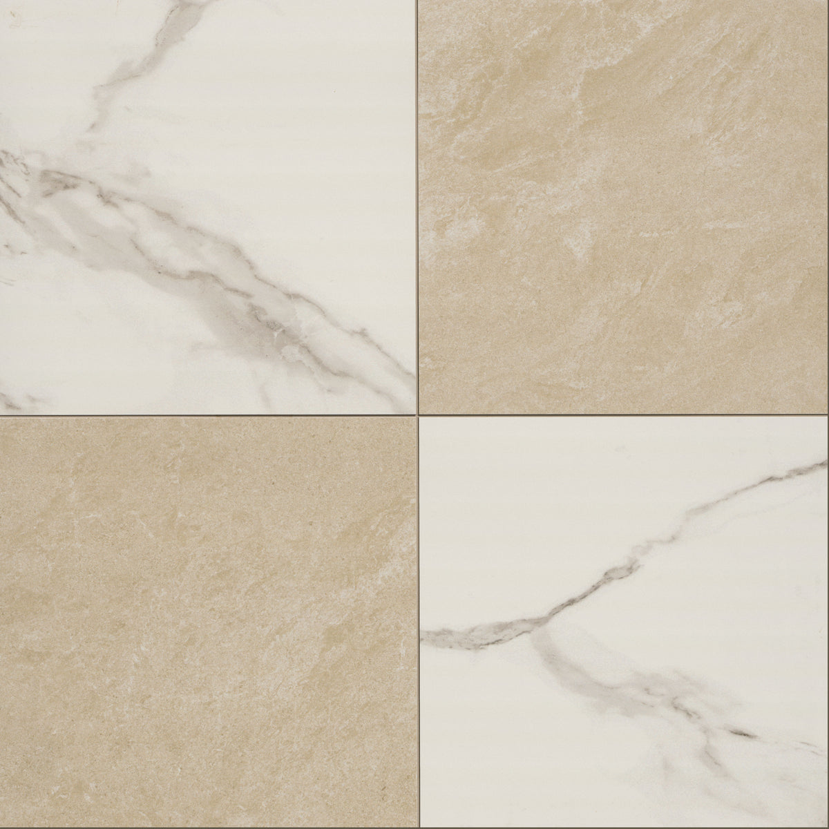 MSI Calacatta Crema Checkered 24 x 24 Matte Porcelain tile (NCALCRECHE2424) – MSI product image