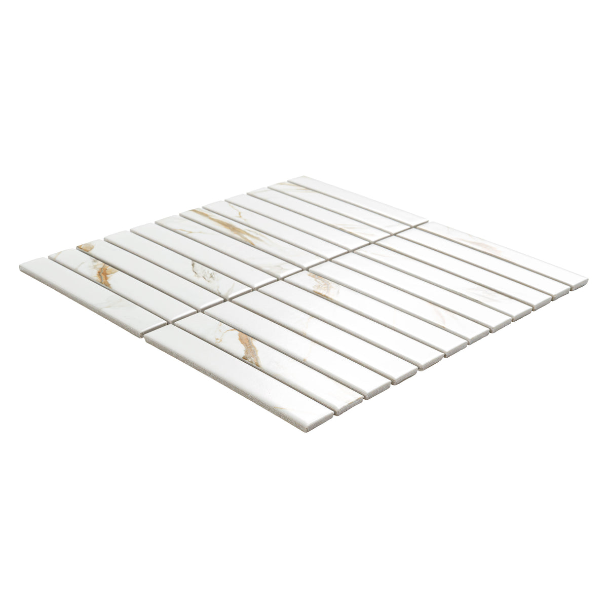 MSI Calacatta Gold 1 x 6 Matte Porcelain mosaic (SMOT-PT-CALGLD-1X6STM) – MSI product image
