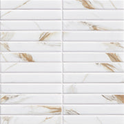 MSI Calacatta Gold 1 x 6 Matte Porcelain mosaic (SMOT-PT-CALGLD-1X6STM) – MSI product image
