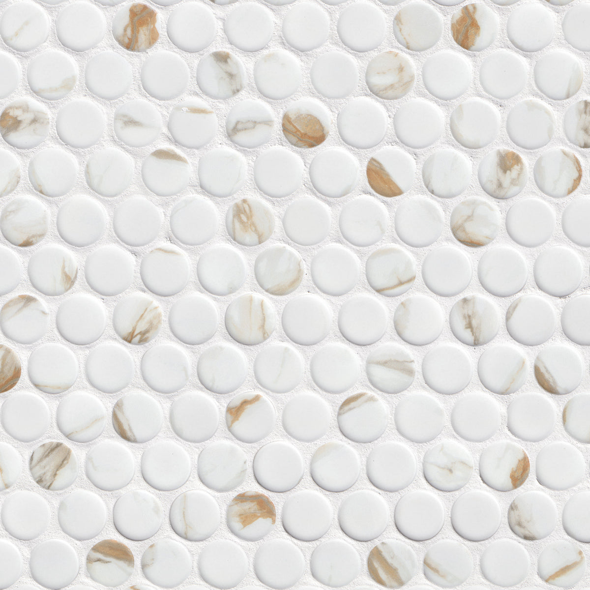 MSI Calacatta Gold Round Matte Porcelain mosaic (SMOT-PT-CALGLD-ROUM) – MSI product image