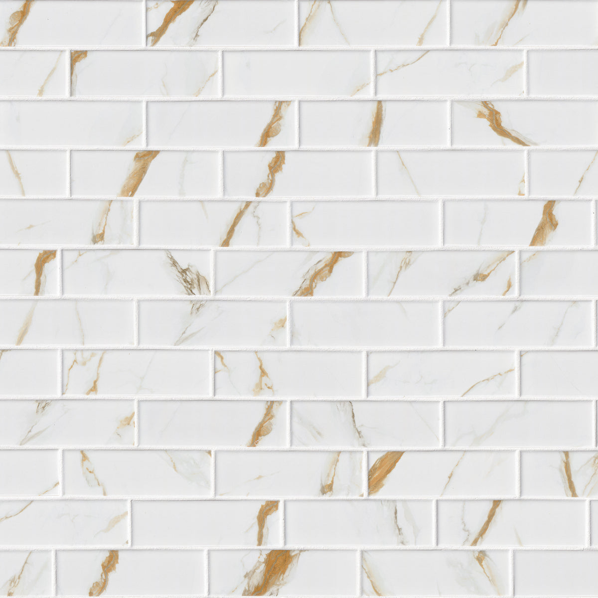 MSI Calacatta Gold 2 x 6 Matte Porcelain mosaic (SMOT-PT-CALGLD-2X6M) – MSI product image