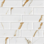 MSI Calacatta Gold 2 x 6 Matte Porcelain mosaic (SMOT-PT-CALGLD-2X6M) – MSI product image