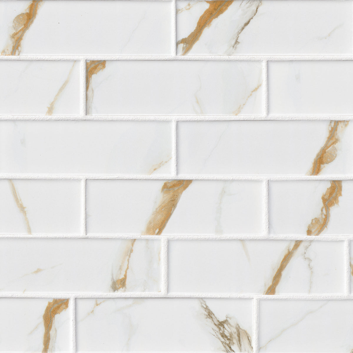 MSI Calacatta Gold 2 x 6 Matte Porcelain mosaic (SMOT-PT-CALGLD-2X6M) – MSI product image