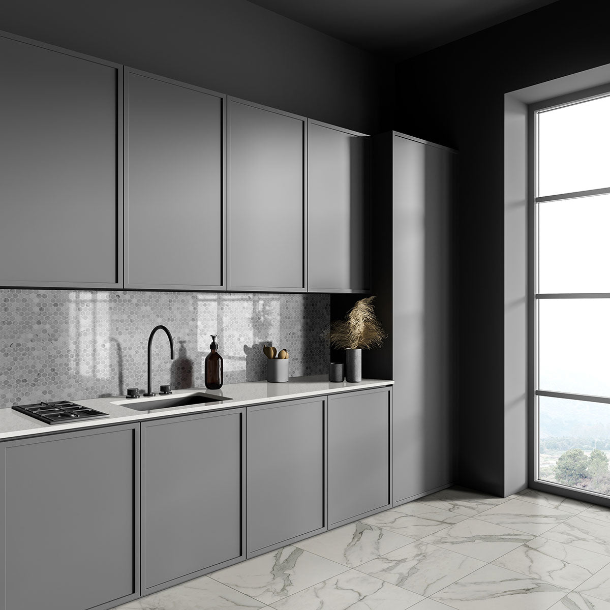 MSI Regallo Calacatta Isla 24 x 48 Matte Porcelain tile (NREGCALISL2448) – MSI room scene