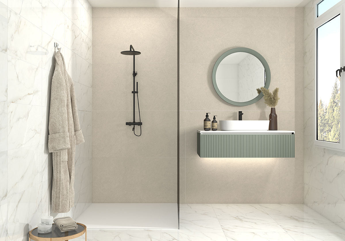 MSI Kaya Calacatta Lucca 24 x 24 Matte Porcelain tile (NKAYCALLUC2424) – MSI room scene