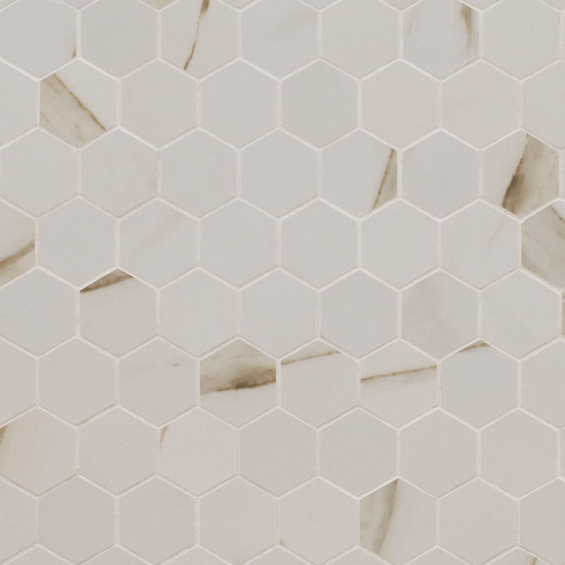 MSI Pietra Calacatta 2 x 2 Matte Porcelain mosaic (NCAL2X2HEX-N) – MSI product image