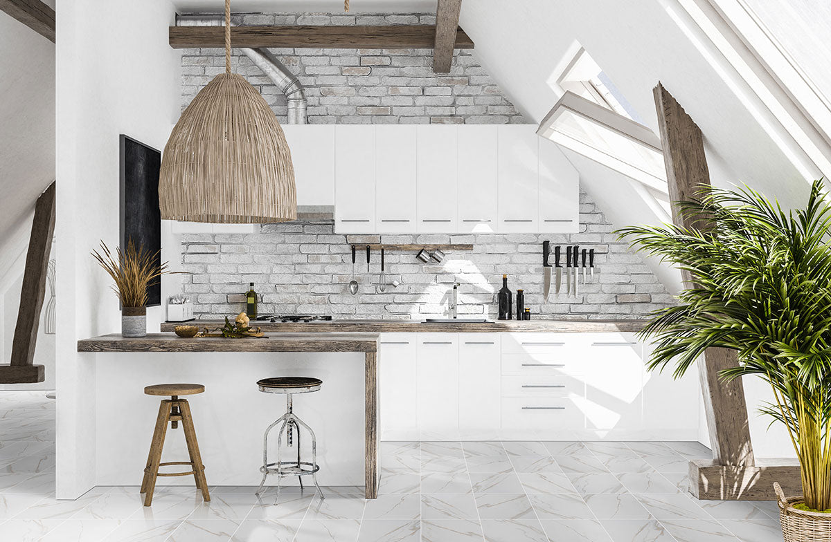 MSI Pietra Calacatta 2 x 4 Polished Porcelain mosaic (NPIECAL2X4P-N) – MSI room scene
