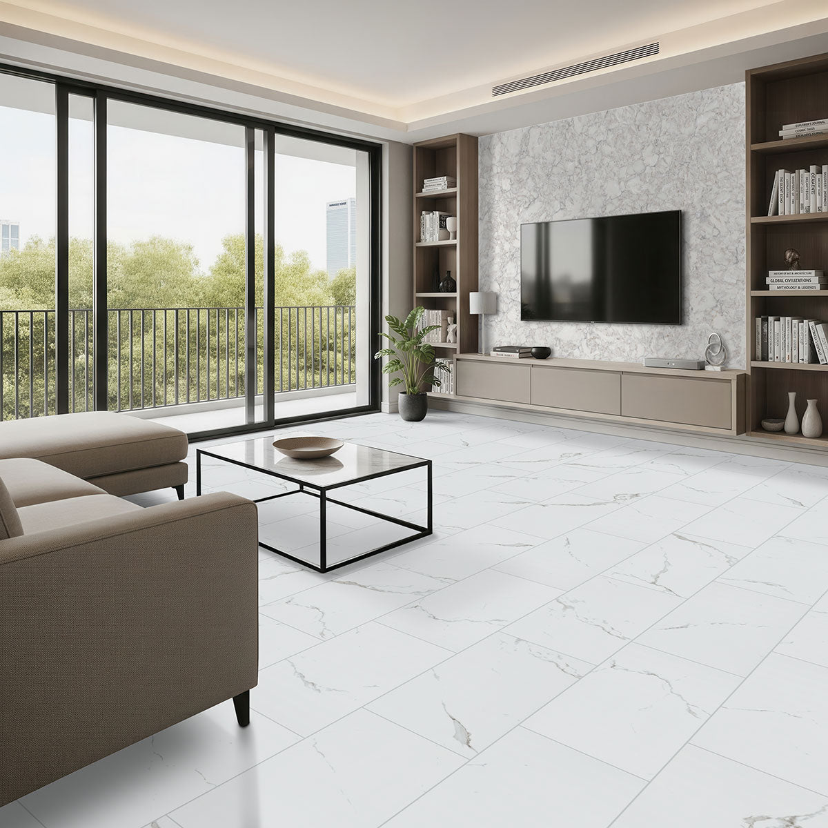 MSI Glenridge Calacatta Serra luxury vinyl plank 12 x 24 (VTGCALSER12X24-2MM-12MIL)