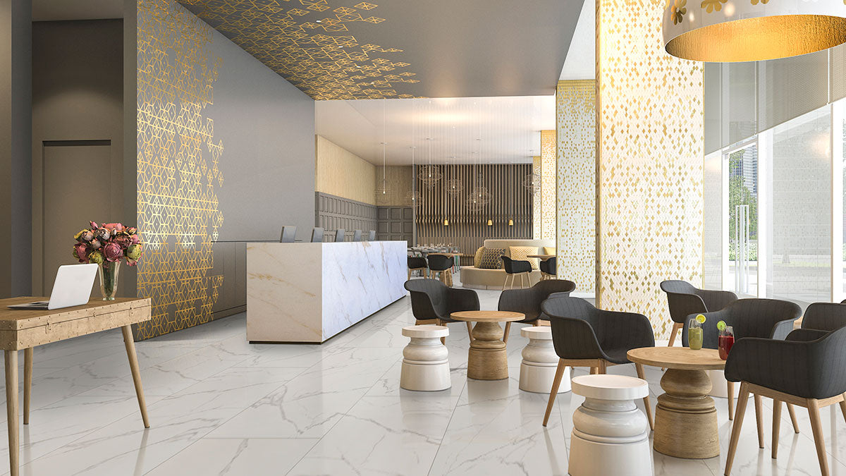 MSI Kaya Calacatta Venato 12 x 24 Polished Porcelain tile (NKAYCALVEN1224P) – MSI room scene