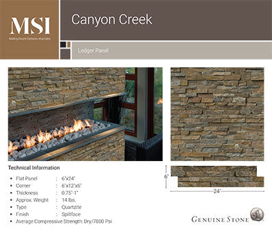 MSI Canyon Creek stacked stone 6 x 24 (LPNLQCANCRE624)
