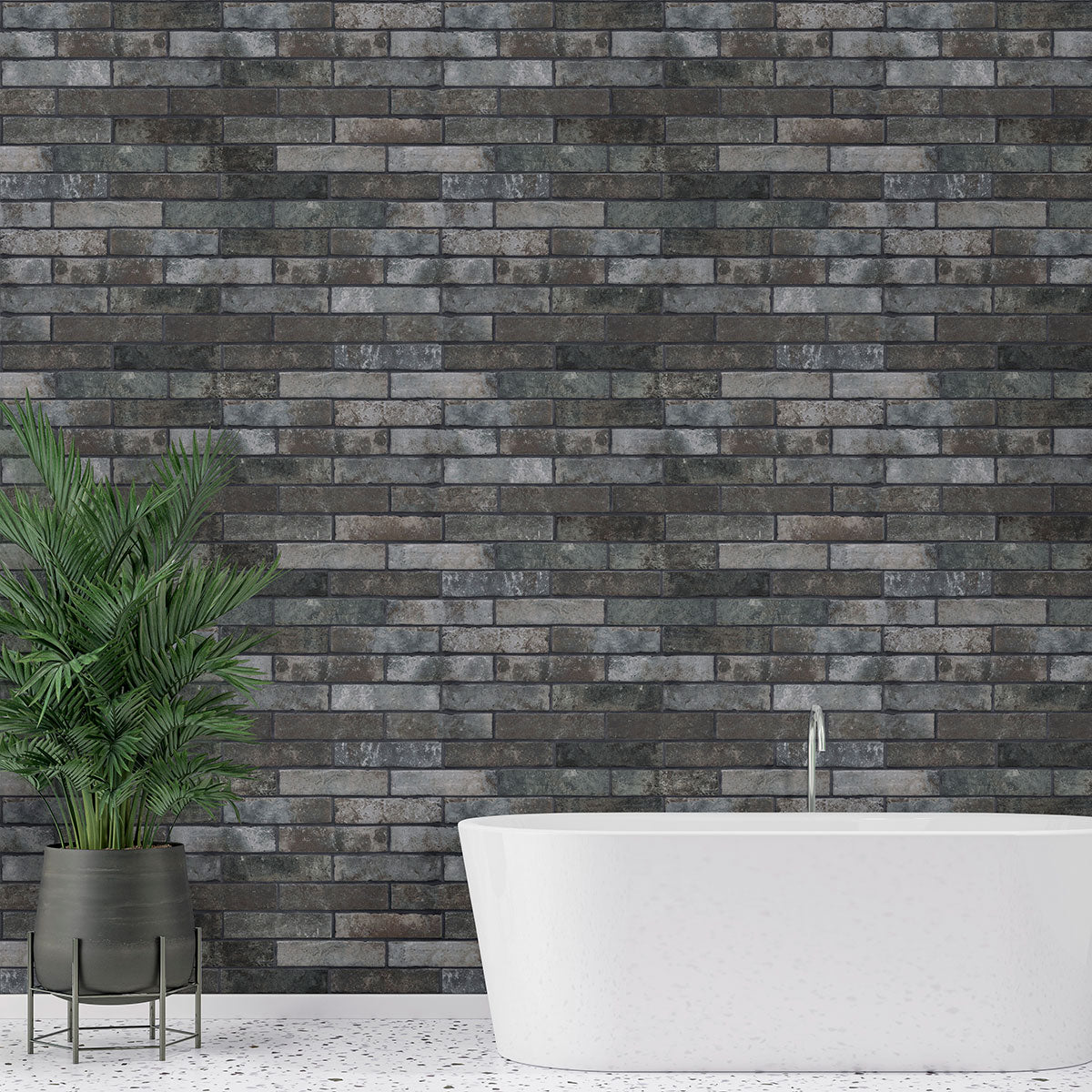 MSI Capella Charcoal Brick 2 x 10 Matte Porcelain tile (NCAPCHABRI2X10) – MSI room scene