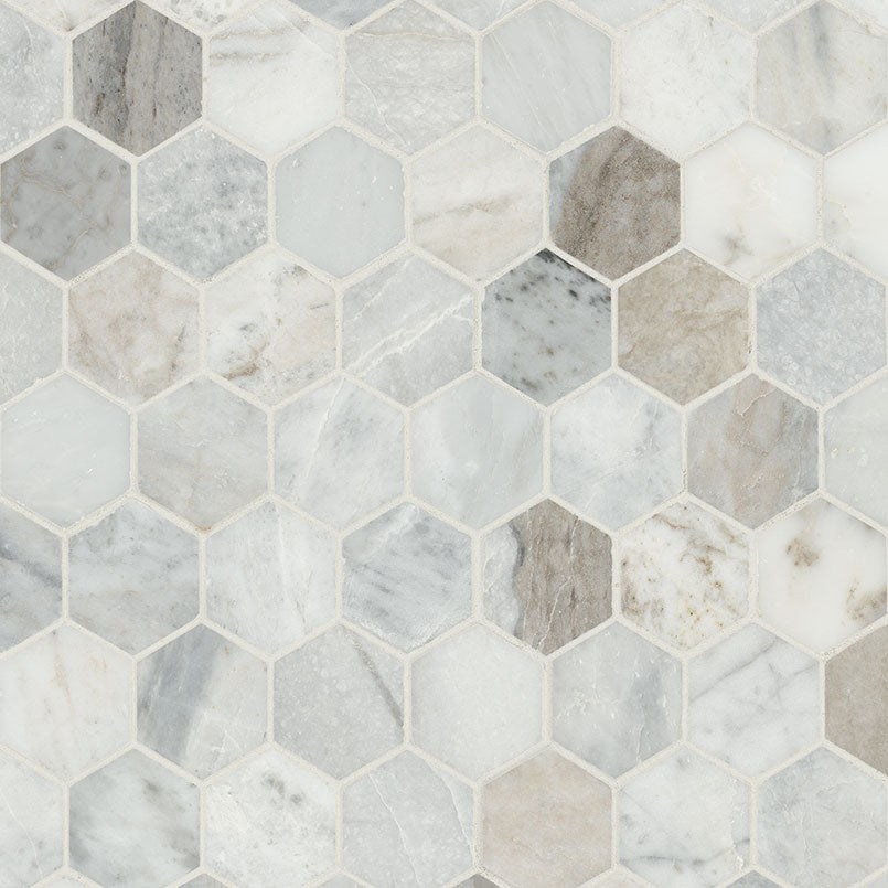 MSI Capri Blue 2" Hexagon Honed Marble mosaic (SMOT-CAPBLU-2HEXH) – MSI product image