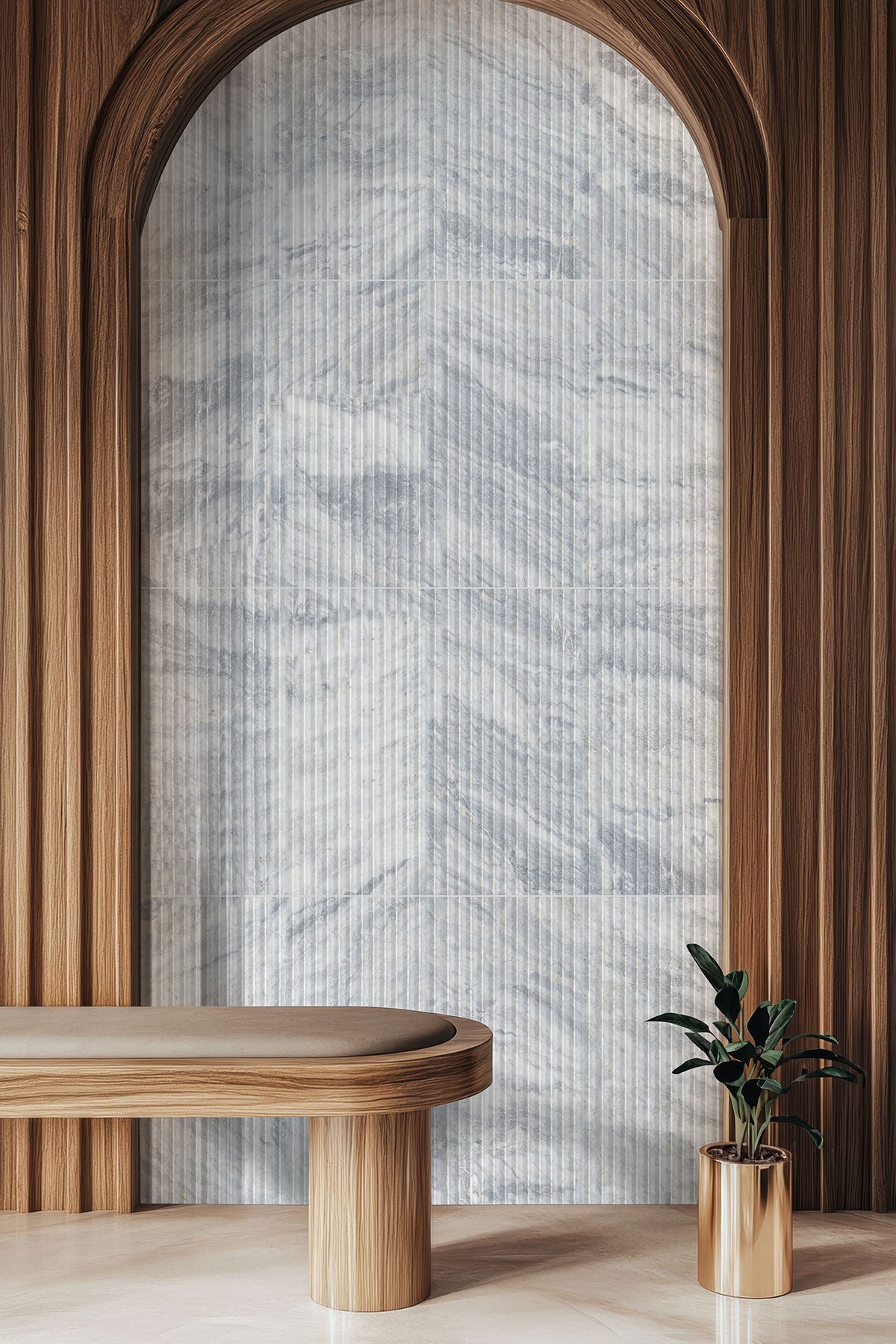 MSI Capri Blue Valentino Fluto 12 x 24 Honed Marble tile (TCAPBLU1224VF) – MSI room scene (entryway)