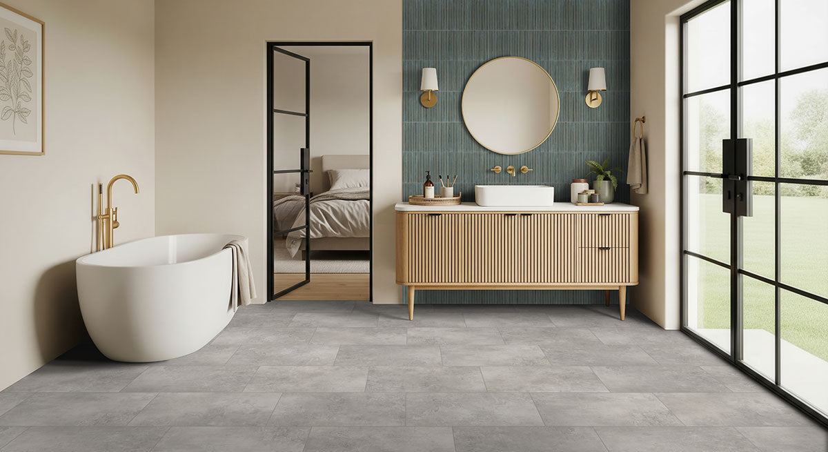 MSI Gems Caraibi 5 x 10 Glossy Porcelain tile (NWGGEMCAR5X10G) – MSI room scene (bathroom)