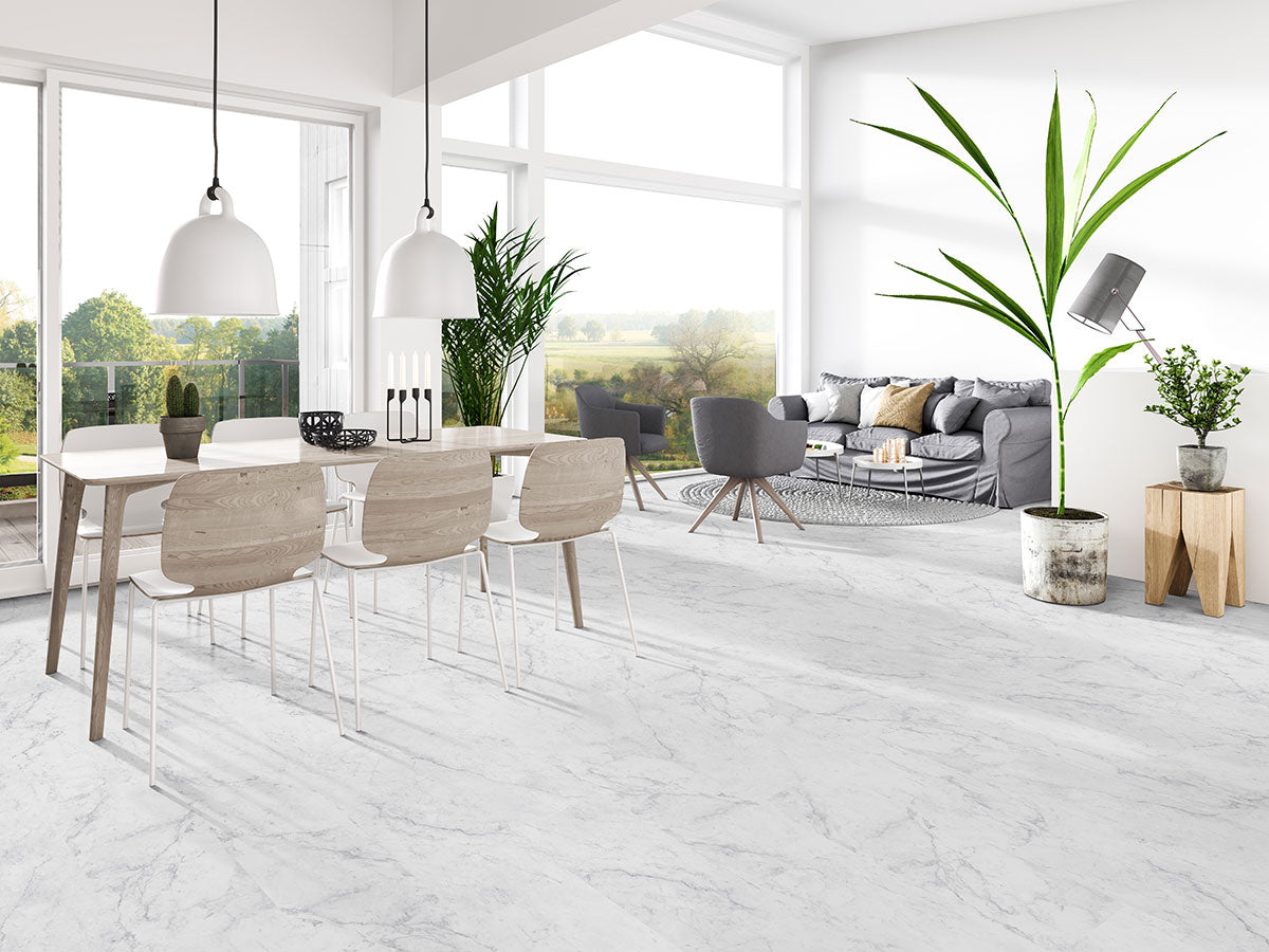 MSI Trecento Carrara Avell luxury vinyl plank 12 x 24 (VTRCARAVE12X24-5MM-12MIL)