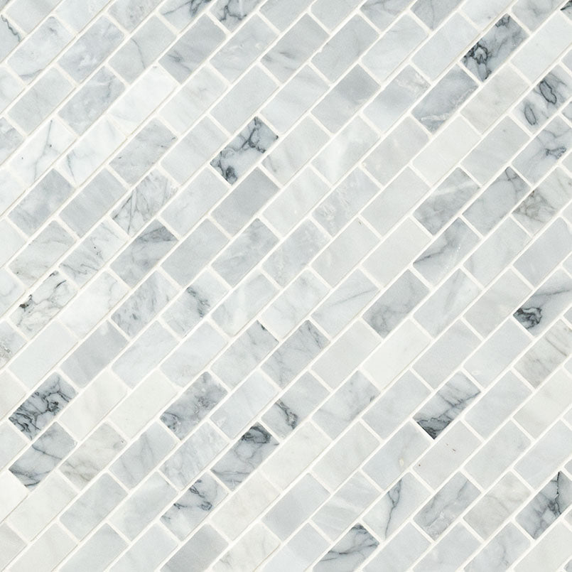 MSI Carrara Classique Brick 1 x 2 Honed Marble mosaic (SMOT-CAR-1X2H) – MSI product image