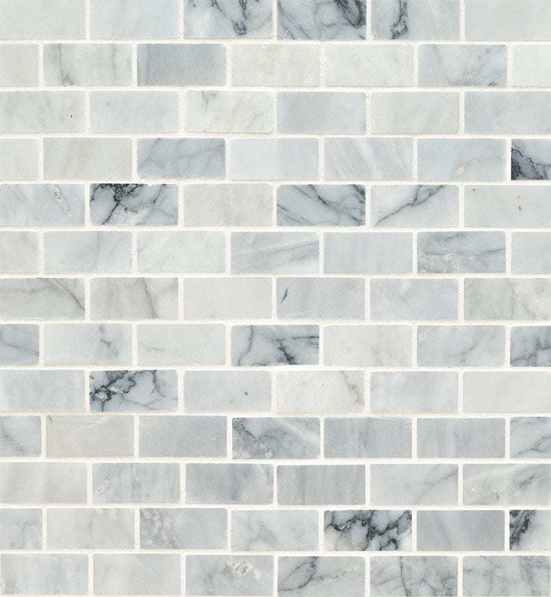 MSI Carrara Classique Brick 1 x 2 Honed Marble mosaic (SMOT-CAR-1X2H) – MSI product image