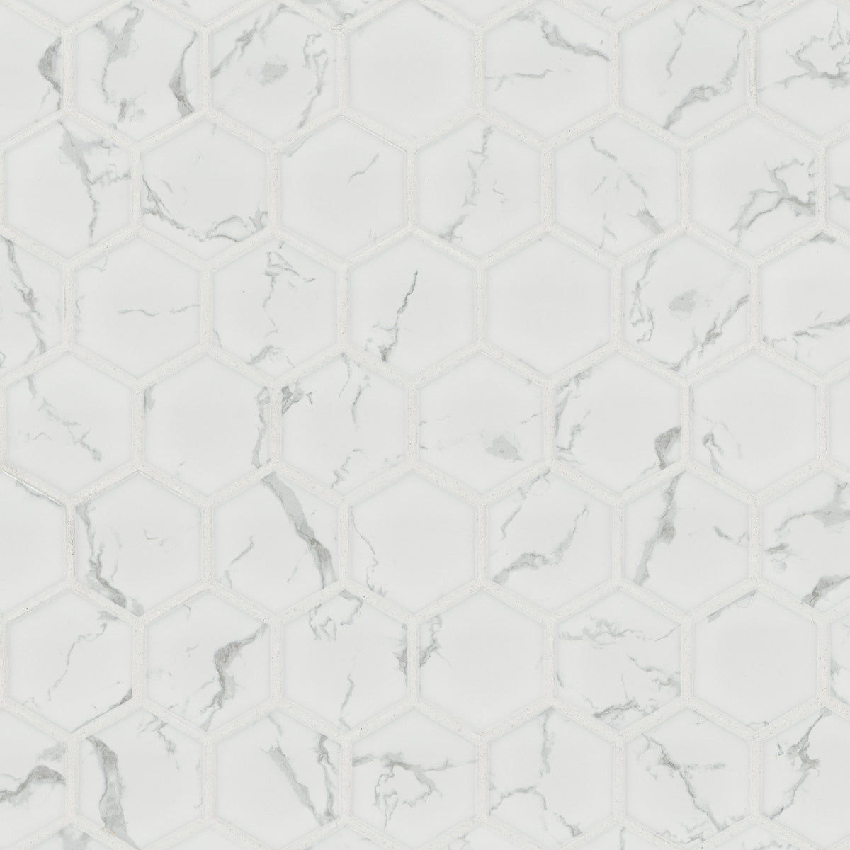 MSI Carrara 2" Hexagon Matte Porcelain mosaic (SMOT-PT-CAR-2HEXM) – MSI product image