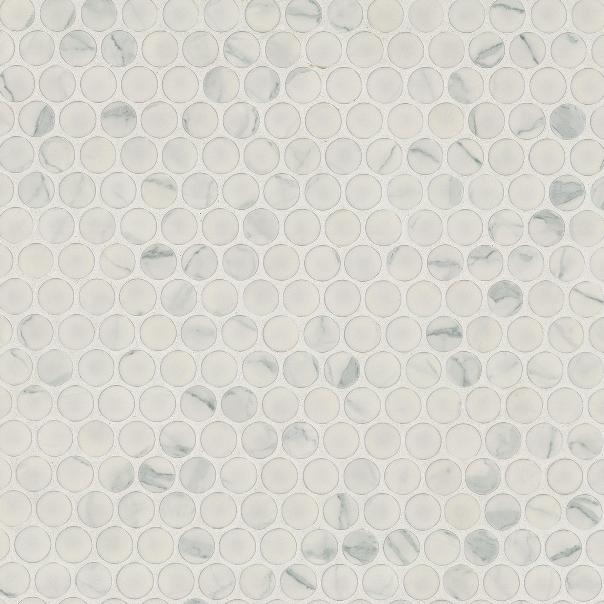 MSI Carrara Penny Round Matte Porcelain mosaic (SMOT-PT-PENRD-CARM) – MSI product image