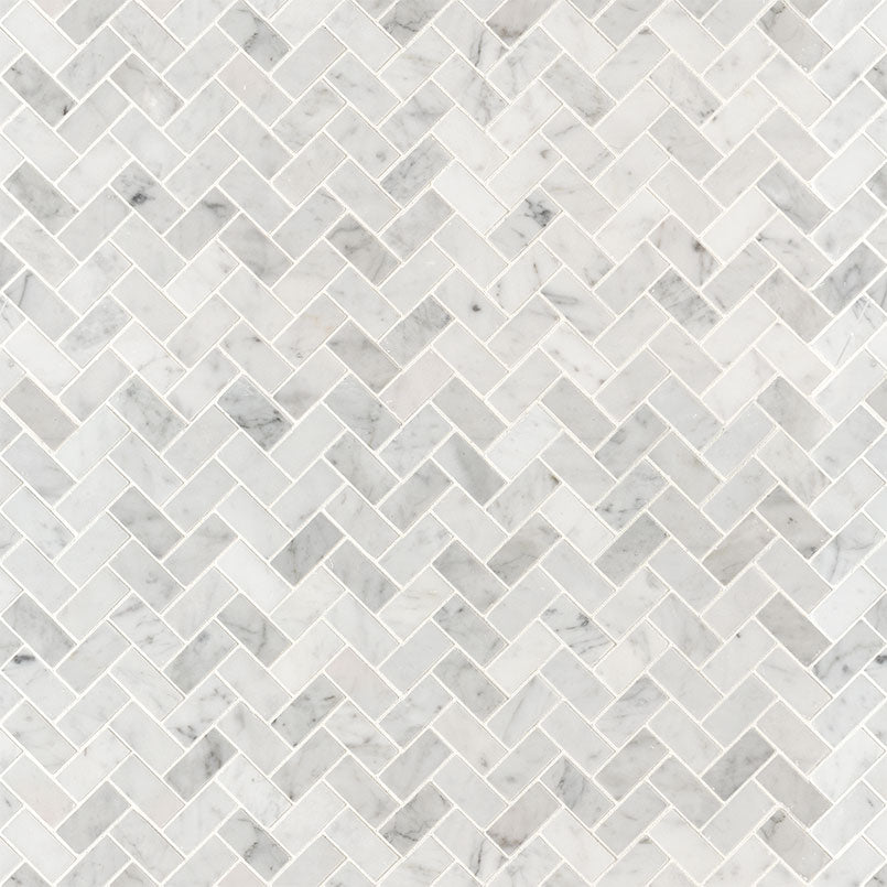 MSI Carrara White 1 x 2 Honed Marble mosaic (SMOT-CAR-1X2HBH) – MSI product image
