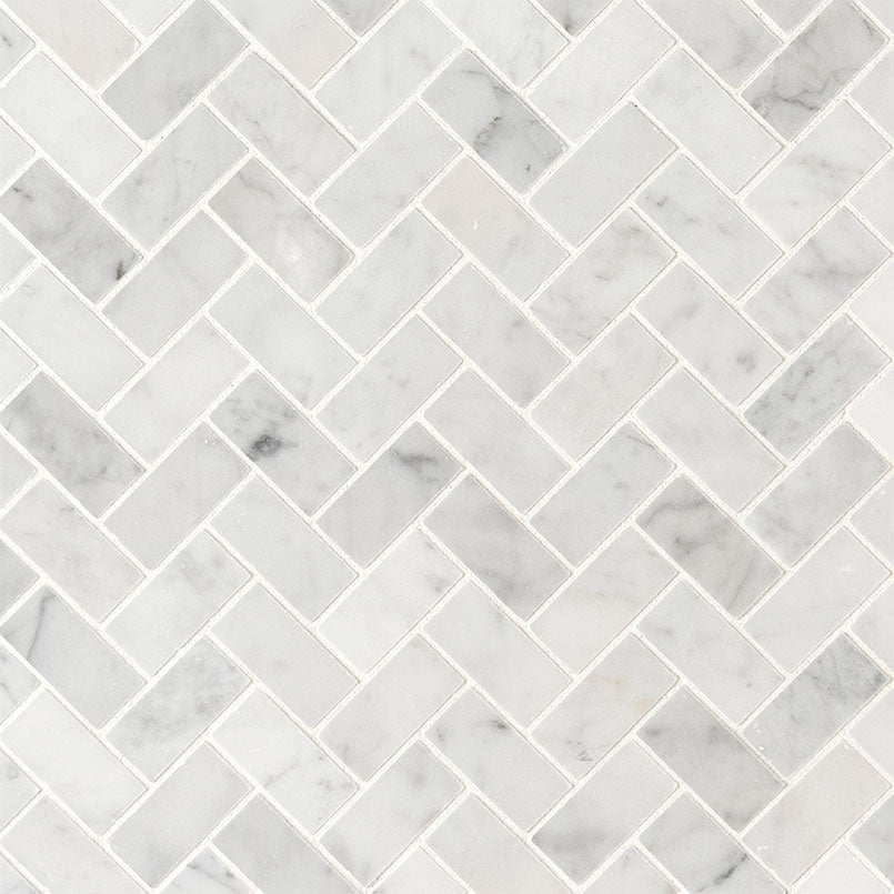MSI Carrara White 1 x 2 Honed Marble mosaic (SMOT-CAR-1X2HBH) – MSI product image