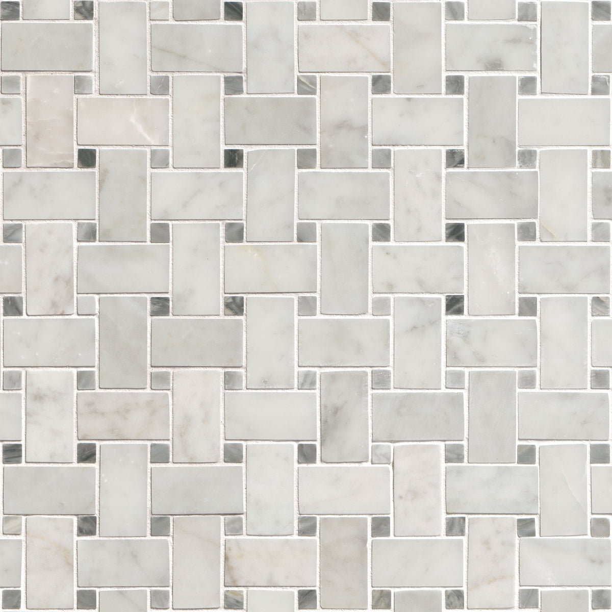 MSI Carrara White Basketweave Pattern Honed Marble mosaic (SMOT-CAR-BWH) – MSI product image